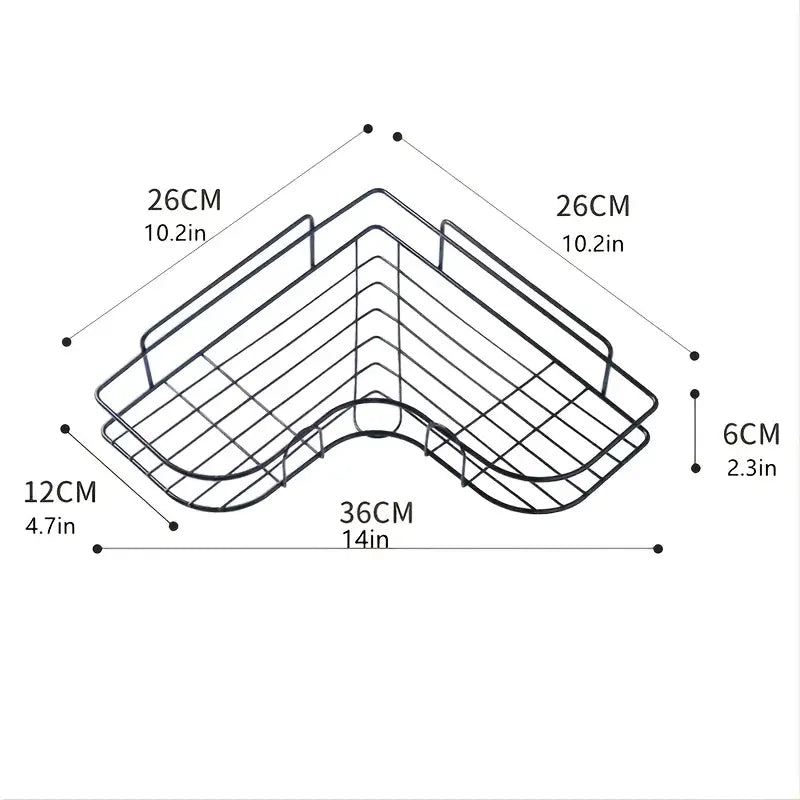 Triangle Corner Shower Shelf – No‑Drill Bathroom Organizer