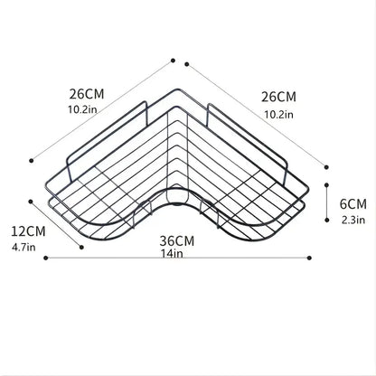 Triangle Corner Shower Shelf – No‑Drill Bathroom Organizer
