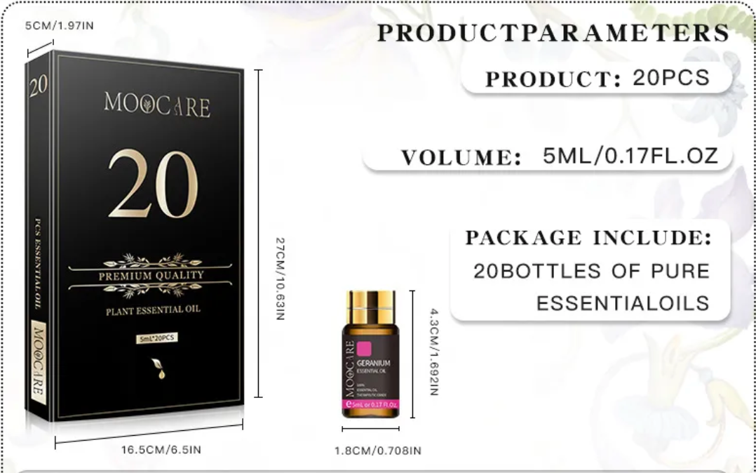 20‑Piece Aromatherapy Essential Oils Variety Set